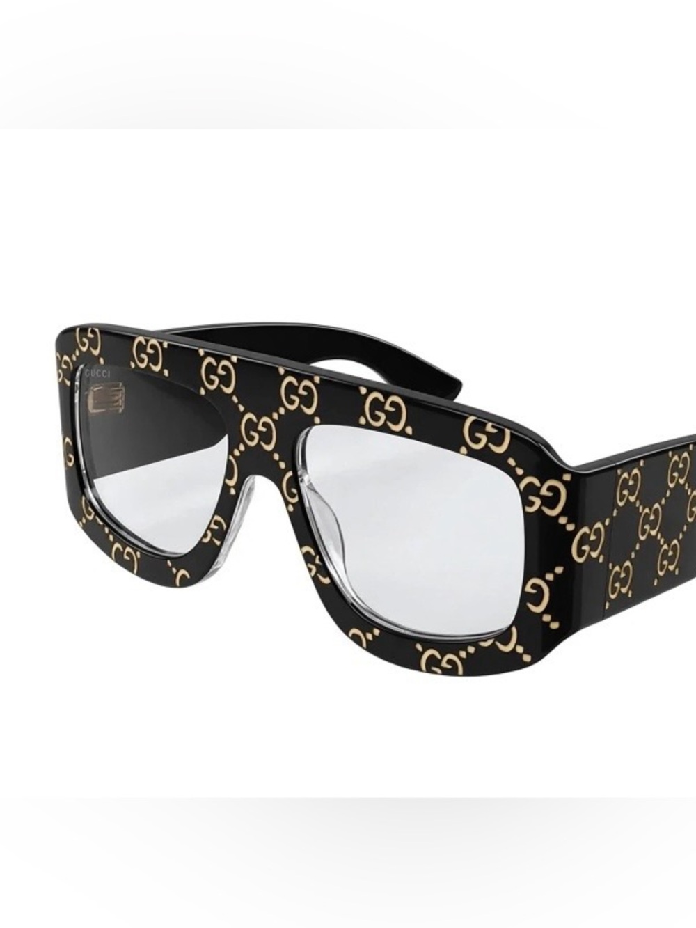 Gucci Black Sunglasses with Gold GG Logo Pattern